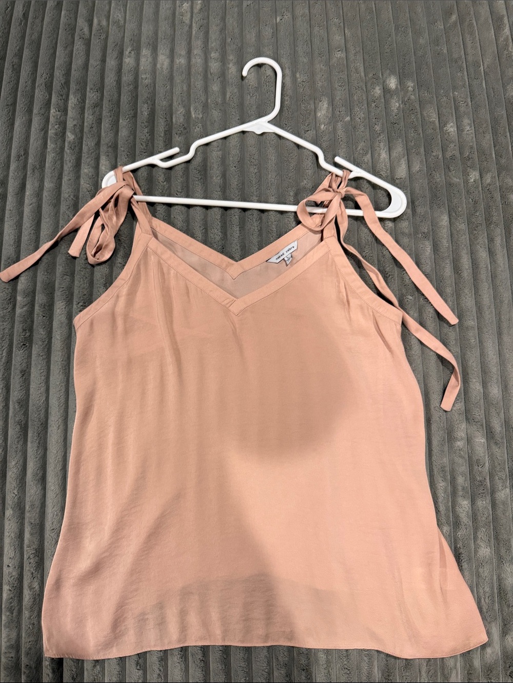 Naked Zebra Tie-Shoulder V-Neck Cami - Blush Pink